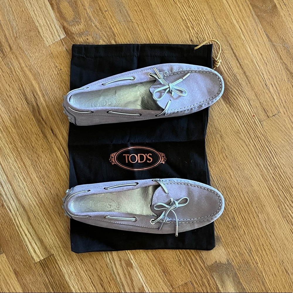 TOD’S Lavender Suede Women’s Driving Moccasins-Size 9, EUC